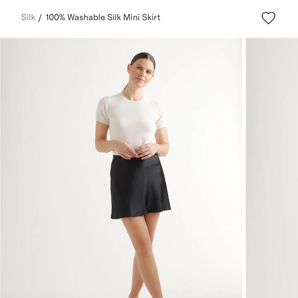 Quince Elegant Black Silk Mini Skirt